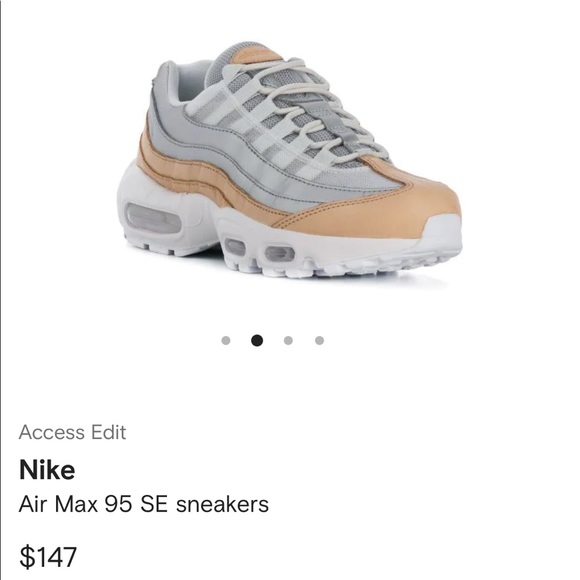 Air Max 95 SE sneakers PURE PLATINUM/ METALLIC SILVER WHITE  Beige leather - Picture 9 of 9